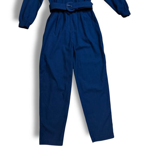 VTG Michael Phillips Western Jumpsuit Womens Navy White Fringe One Piece Sz 5 - Picture 3 of 12